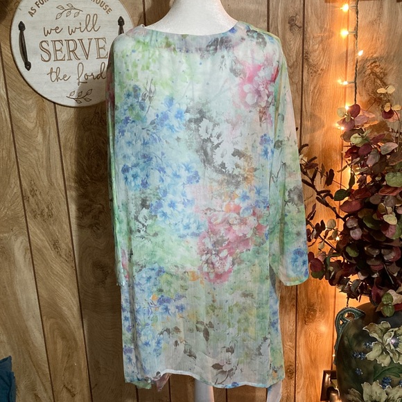 Indigo Soul Multicolor Watercolor Tunic - Picture 6 of 8